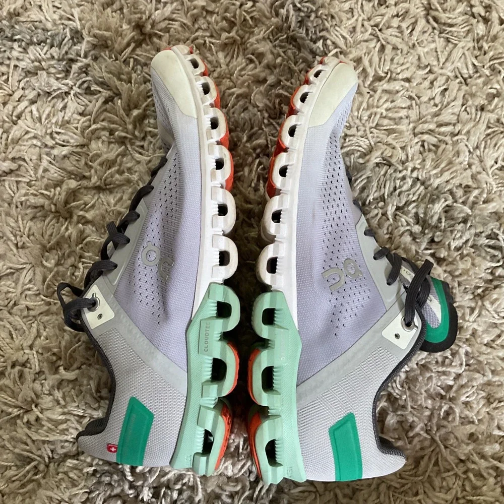 On Cloudflow Womens Running Shoes Lavender Mint Green Size 10